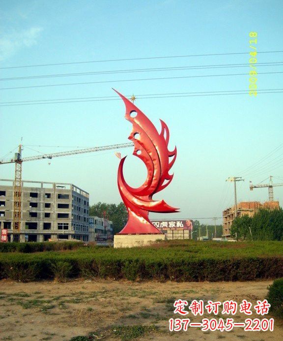 烟台不锈钢凤凰雕塑传承传统文化的艺术精品