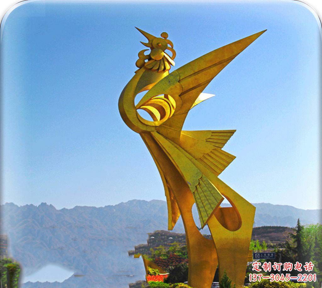 烟台城市美化之翅——凤凰景观雕塑