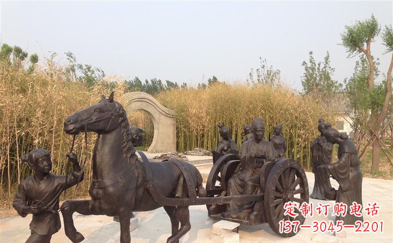 烟台城市公园的马车雕塑