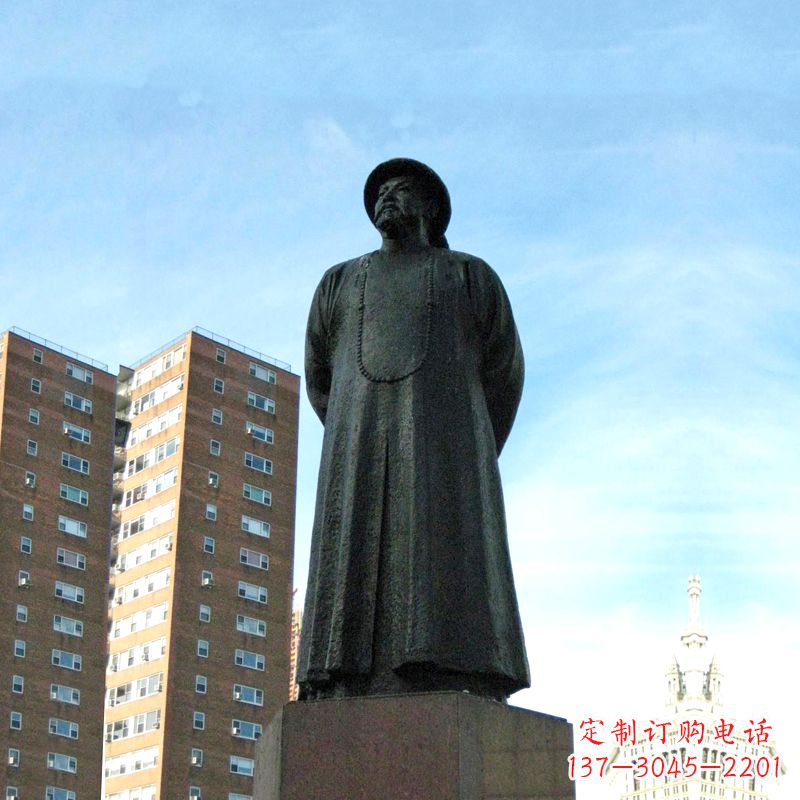 烟台林则徐雕塑标志着城市文化的名人
