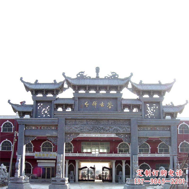 烟台石雕牌楼极致精美的城市艺术