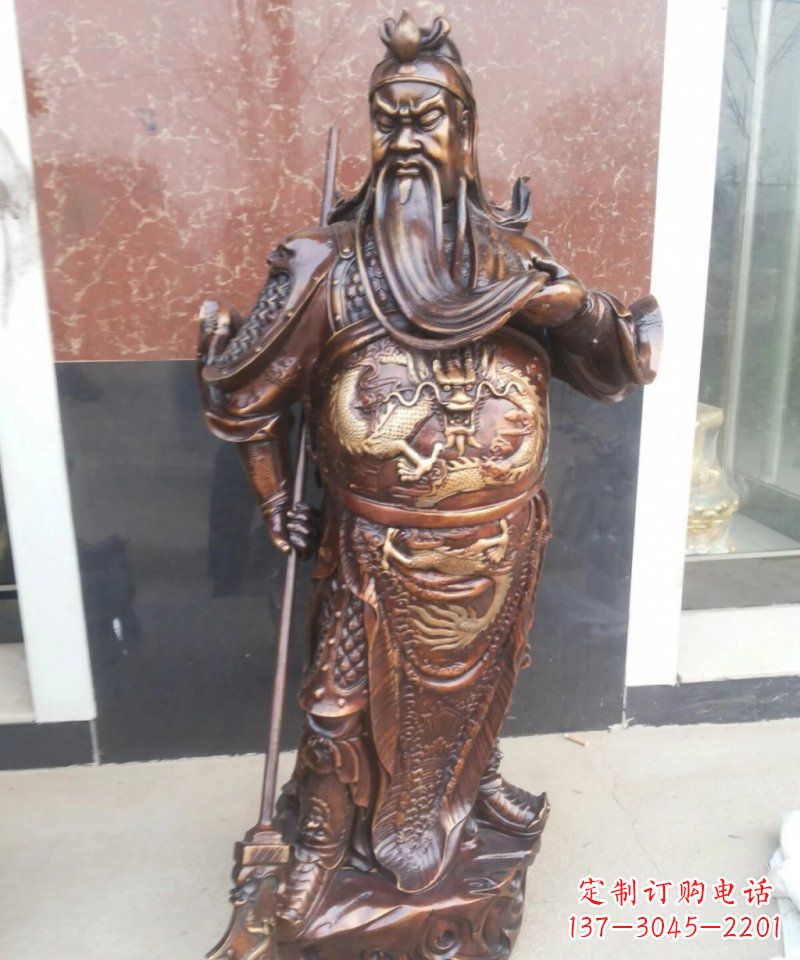 烟台持刀关公古代人物铜雕