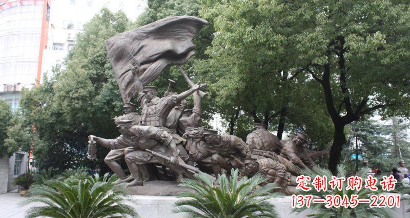 烟台冲锋人物革命战士铜雕 (2)