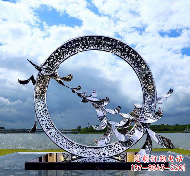 烟台大雁雕塑不锈钢精美雕刻