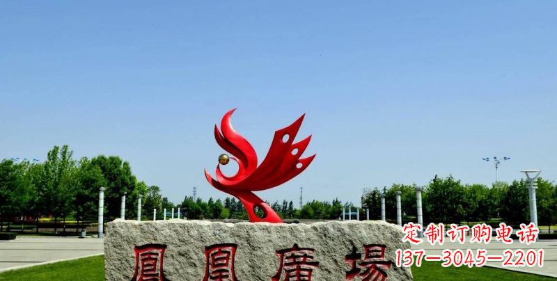 烟台不锈钢凤凰雕塑奔放优雅的艺术之作
