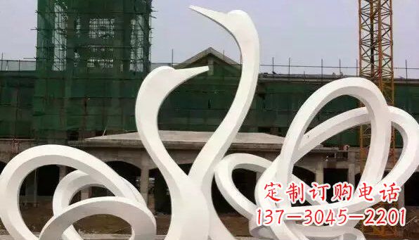 烟台不锈钢天鹅雕塑给人以美丽的感受