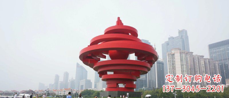 烟台火炬雕塑标志五月风光