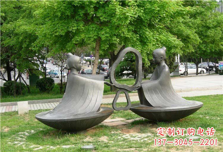 烟台抽象孔融让梨铜雕