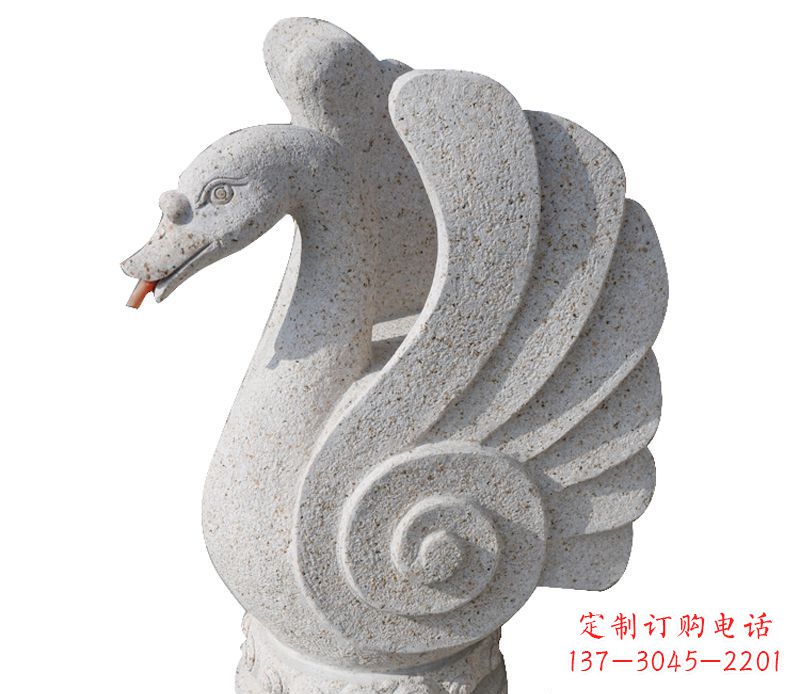 烟台抽象喷水天鹅石雕 (2)