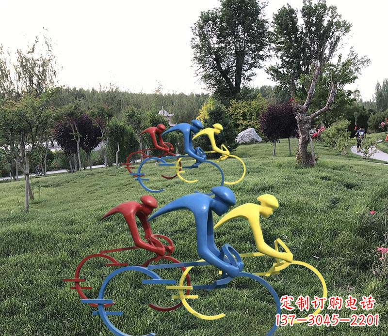 烟台抽象的自行车雕塑——构筑美丽的公园景观