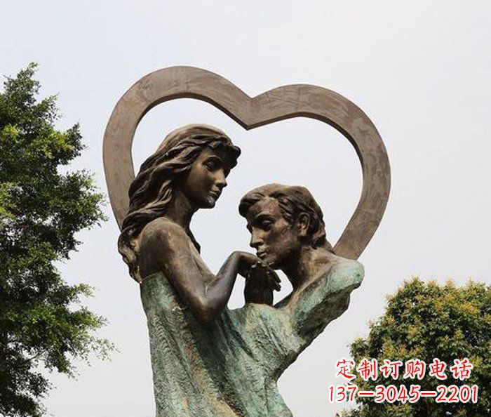 烟台抽象情侣心形铜雕