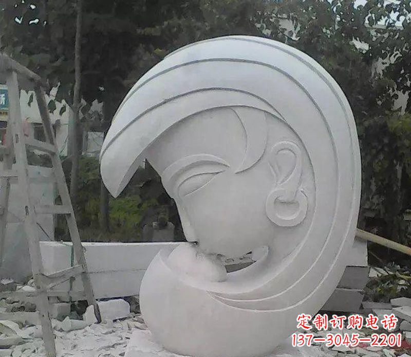 烟台抽象人物头像石雕
