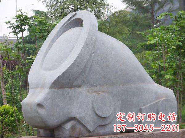 烟台动物雕塑抽象石雕牛