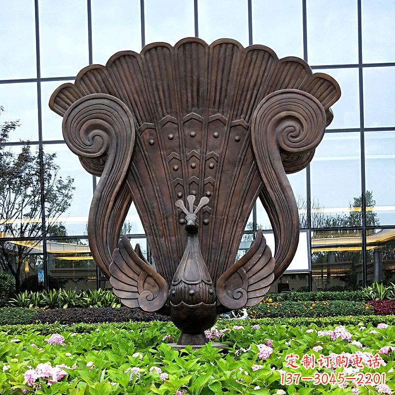烟台抽象铜雕孔雀雕塑