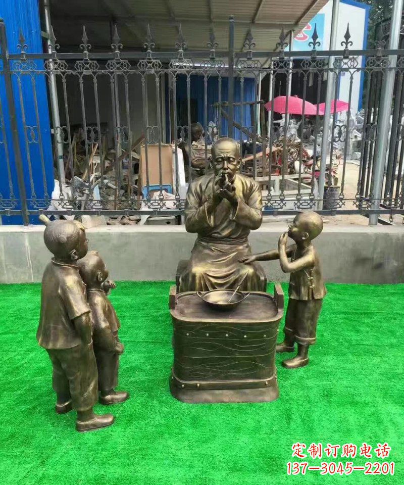 烟台传统糖人铜雕——赞美传统文化的艺术精品