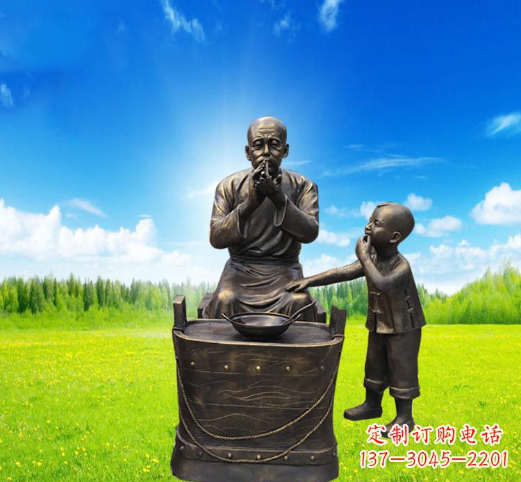 烟台糖果小品铜雕吹糖人