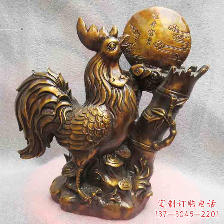 烟台纯铜公鸡雕塑引领生肖动物摆件新风尚