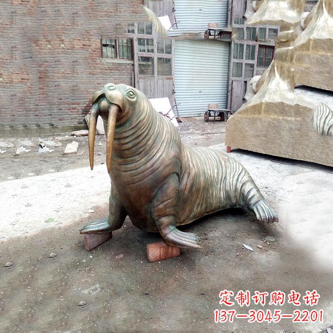 烟台纯铜海豹雕塑