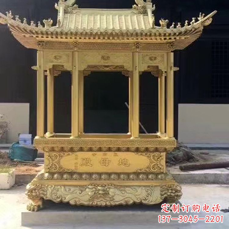 烟台纯铜龙凤香炉雕塑精美绝伦