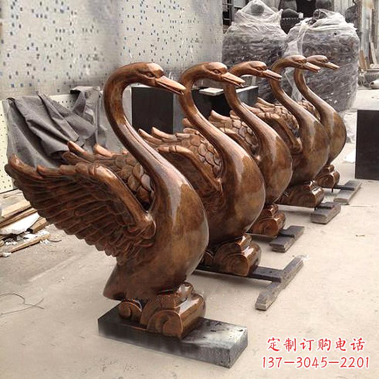 烟台纯铜喷水天鹅雕塑