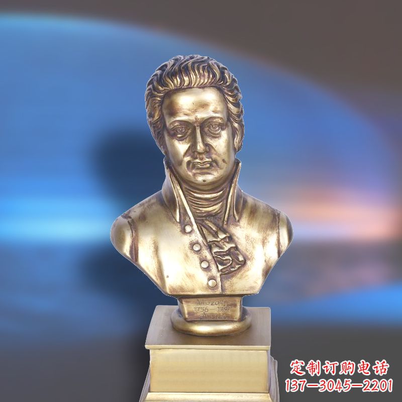 烟台纯铜莫扎特头像雕塑