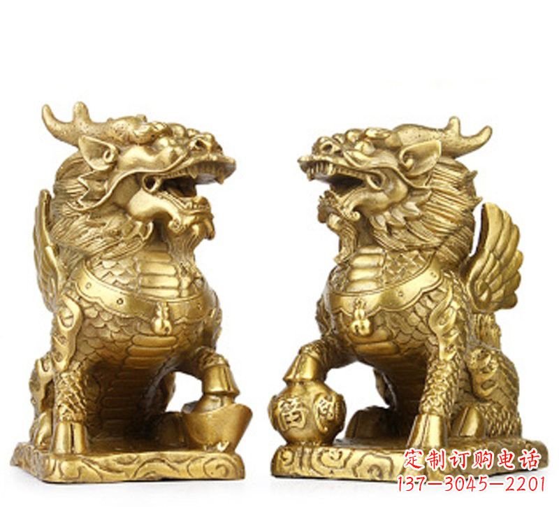 烟台纯铜麒麟雕塑