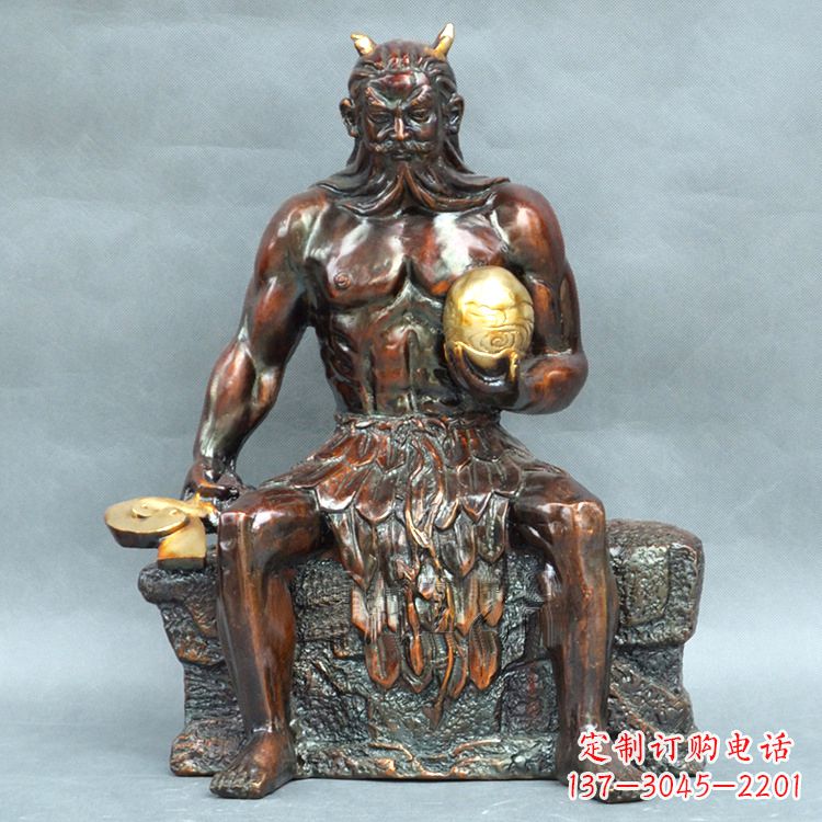 烟台神农大帝坐姿雕塑像