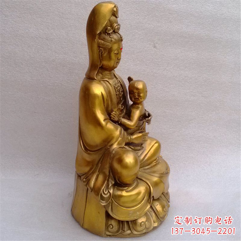 烟台纯铜送子观音雕塑