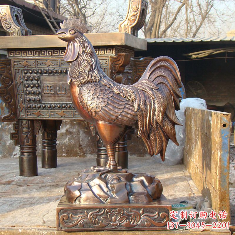烟台精美纯铜生肖鸡雕塑