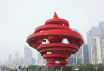 烟台火炬雕塑标志五月风光