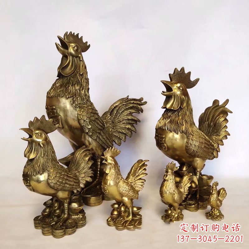 烟台鸡雕塑纯铜打造的精美艺术品
