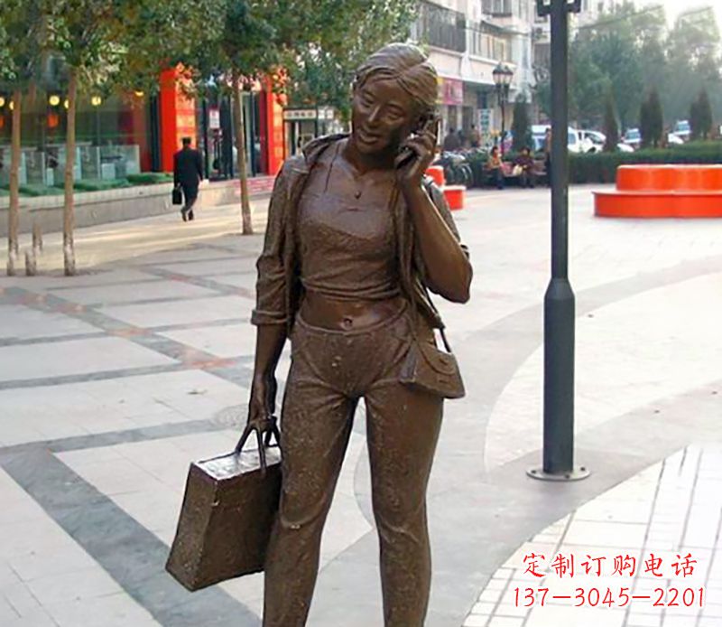 烟台打电话女人现代人物雕塑