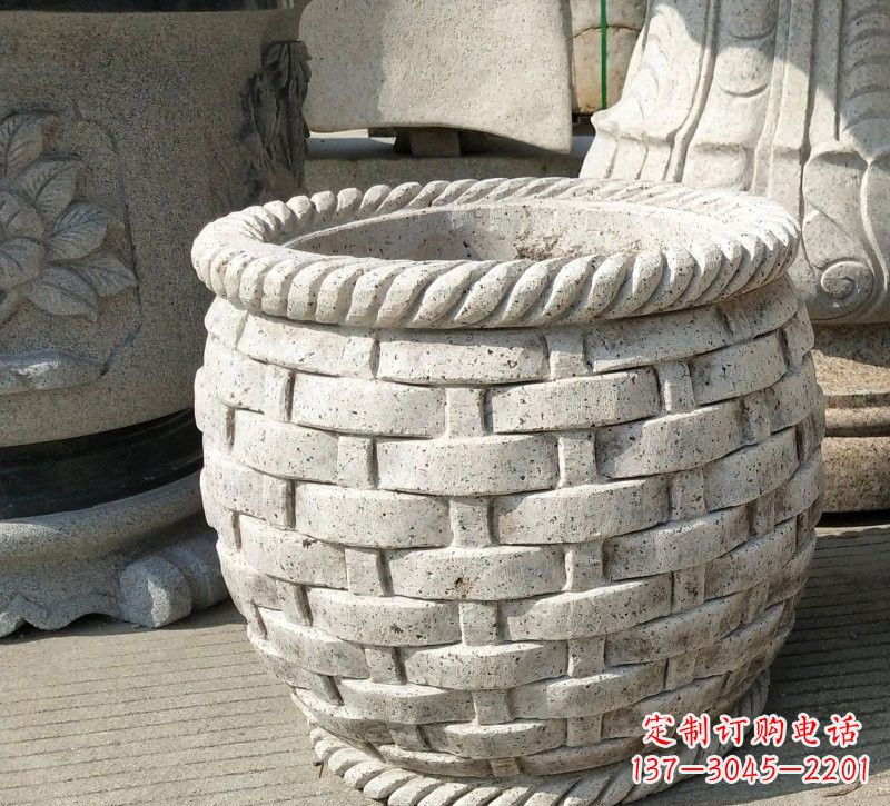 烟台大理石雕塑水缸