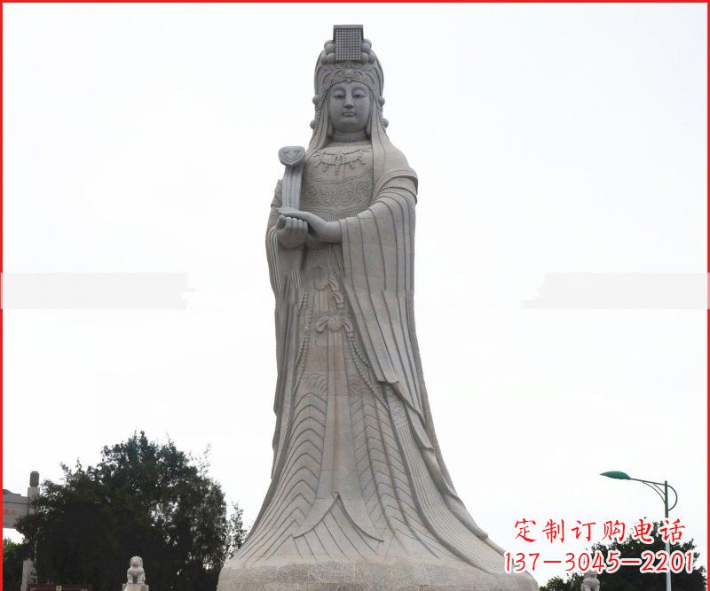 烟台大理石大型妈祖神像雕塑
