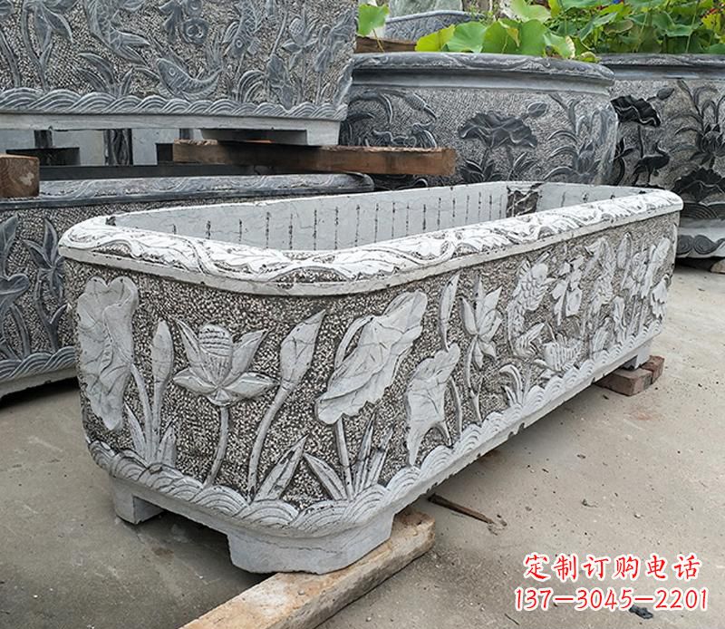 烟台大理石菊花水缸雕塑