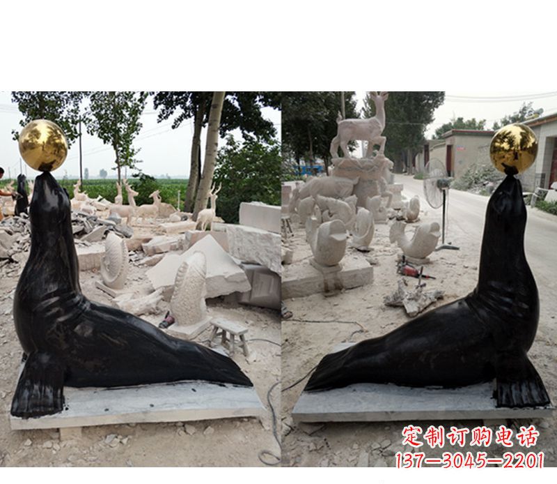 烟台大理石海豹雕塑