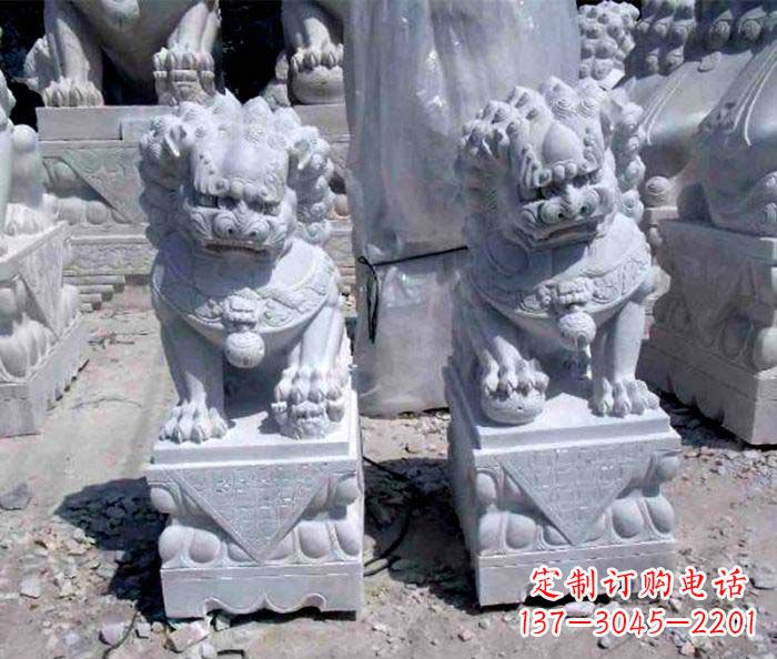 烟台大理石仿古石狮子