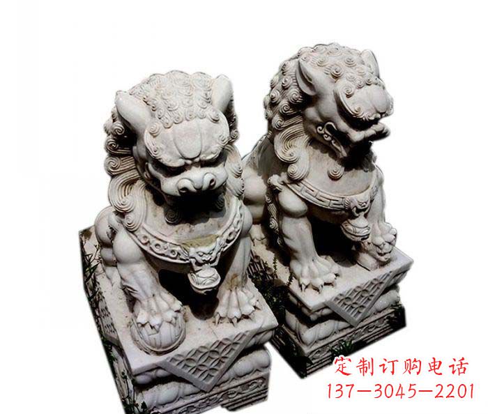 烟台大理石仿古石狮子雕塑