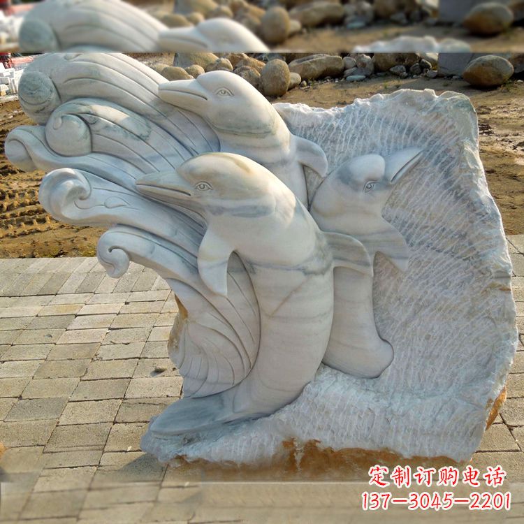 烟台海豚雕塑以大理石精美绝伦