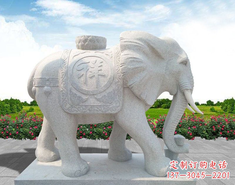 烟台精美大理石大象雕塑