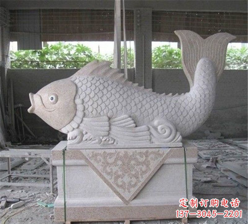 烟台精美大理石"鲤鱼"雕塑