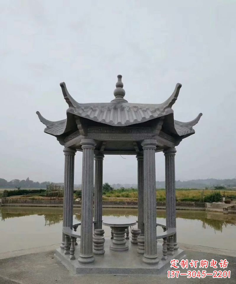 烟台大理石凉亭石雕塑,优雅经典无双