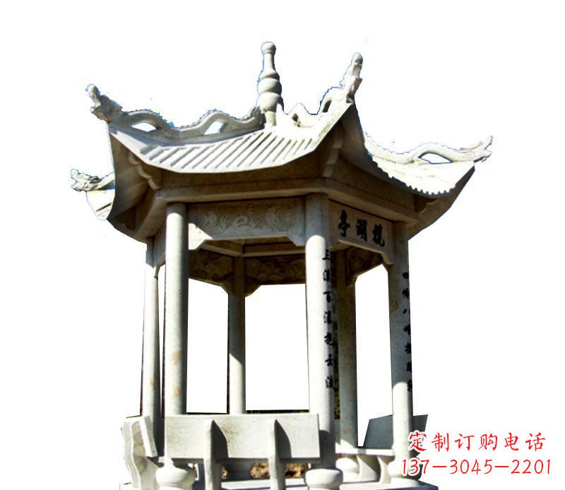 烟台大理石凉亭石雕,历史韵味浓郁