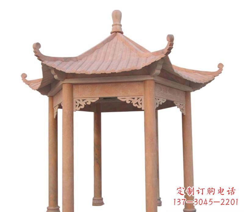 烟台大理石六角凉亭雕塑