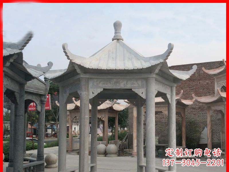 烟台大理石凉亭石雕