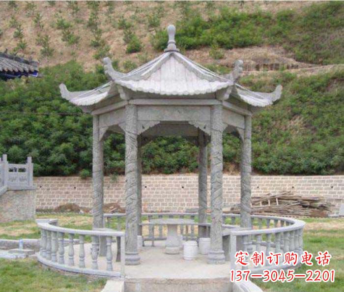 烟台大理石六角石雕凉亭