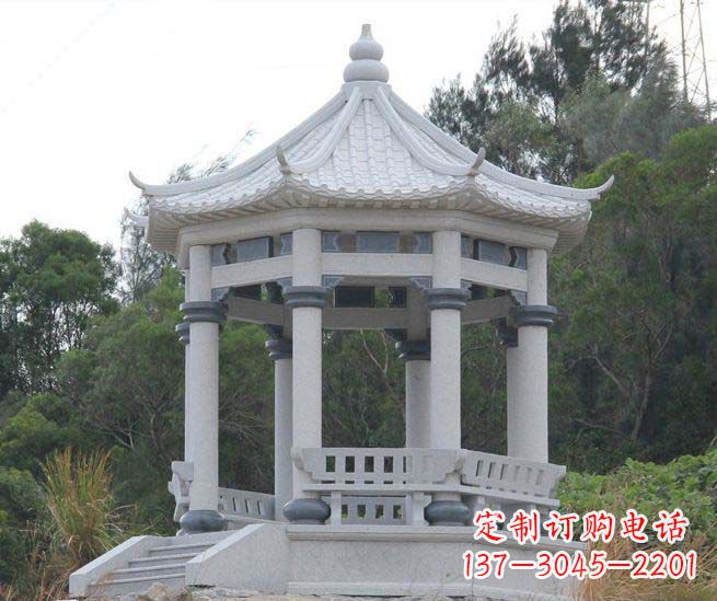 烟台大理石六角石雕凉亭营造舒适环境的完美体现