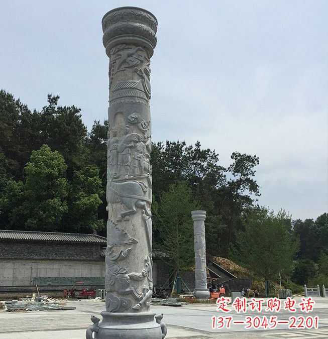 烟台大理石龙柱雕塑