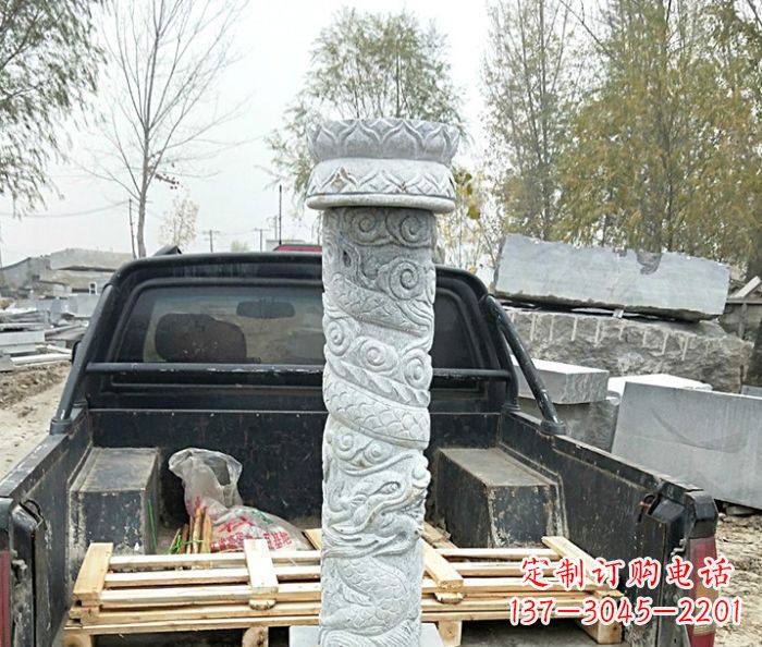烟台大理石龙柱雕塑