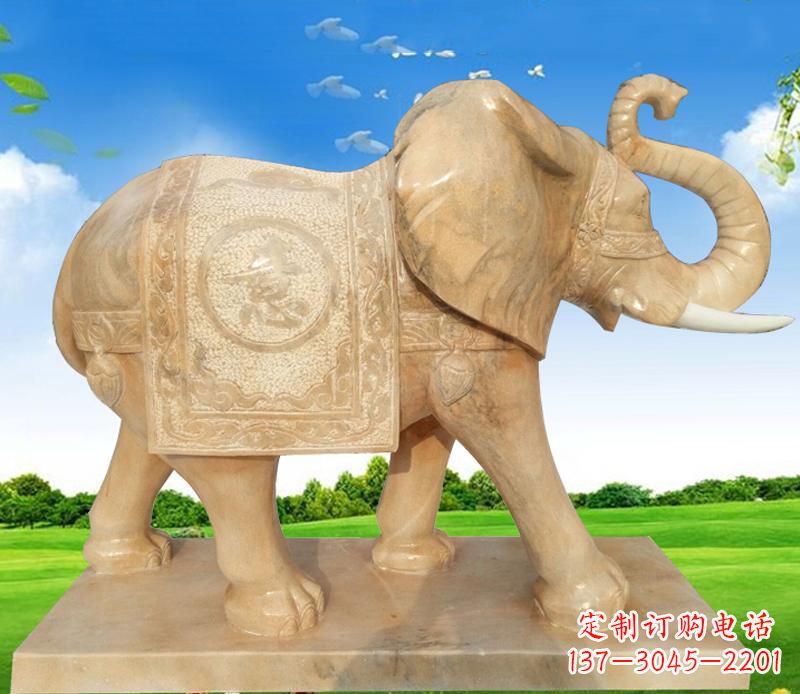 烟台大理石喷水大象雕塑